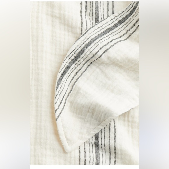NEW H&M Cotton Wrapover Sarong | Cream & Black Striped | M/L - Picture 2 of 13